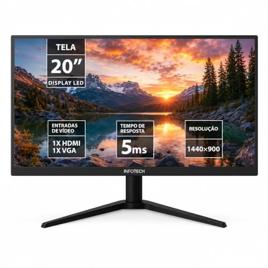 Monitor Enterprise LED 20" Polegadas 20WEV-KAN, Widescreen, 75Hz, Conexões HDMI e VGA, Padrão Vesa Bivolt Automático